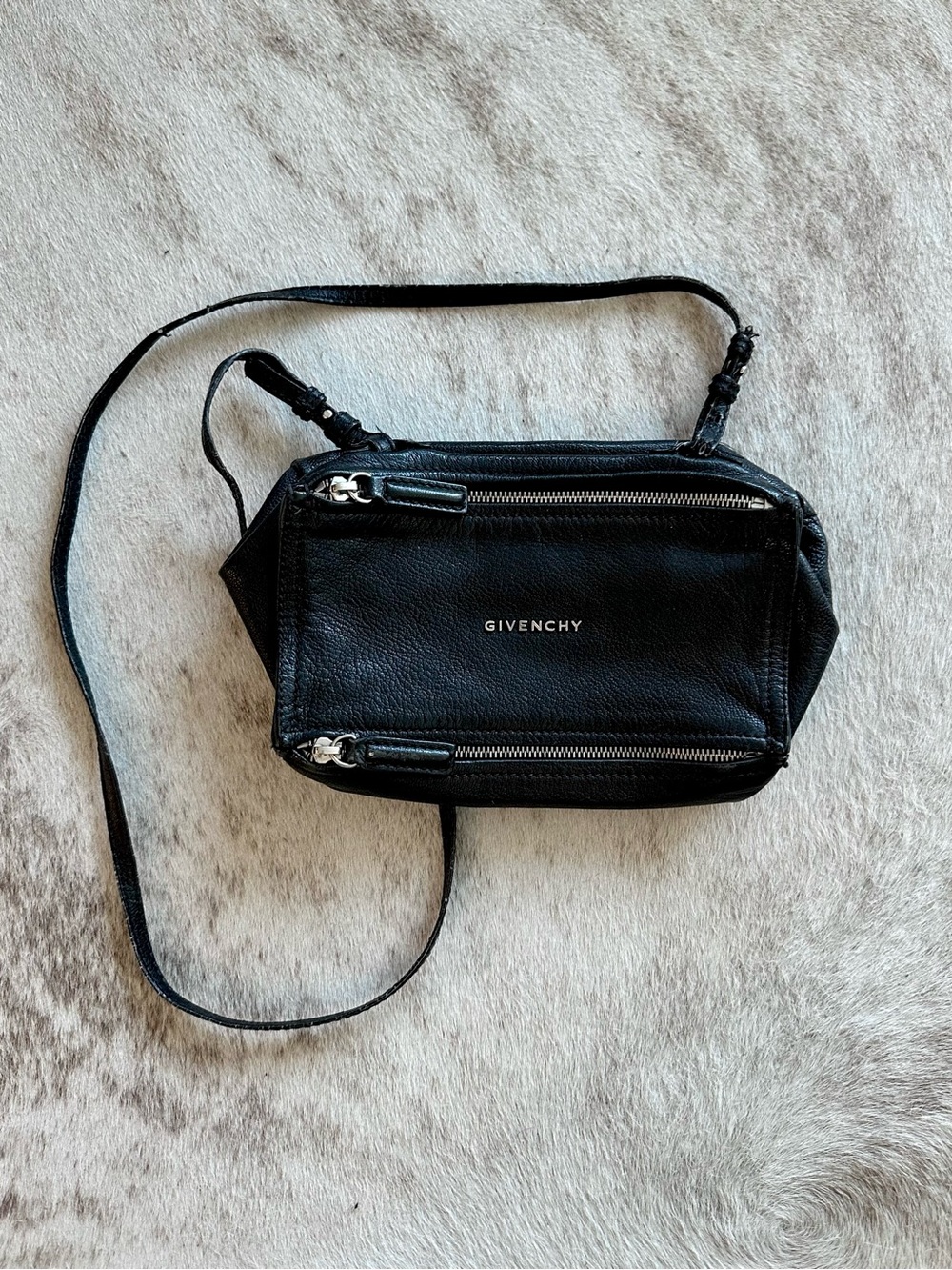 Givenchy Black Leather Crossbody Mini Pandora Bag